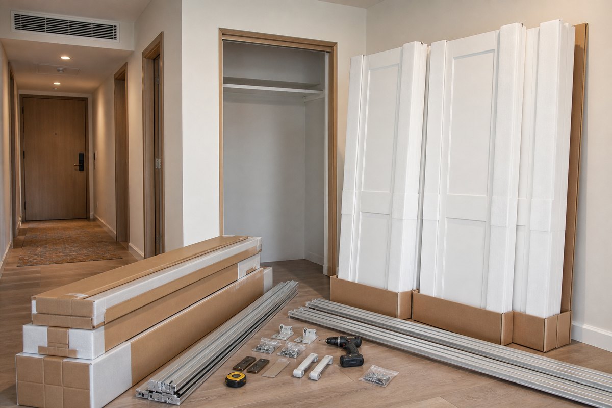 bifold closet doors packaging and installation planning