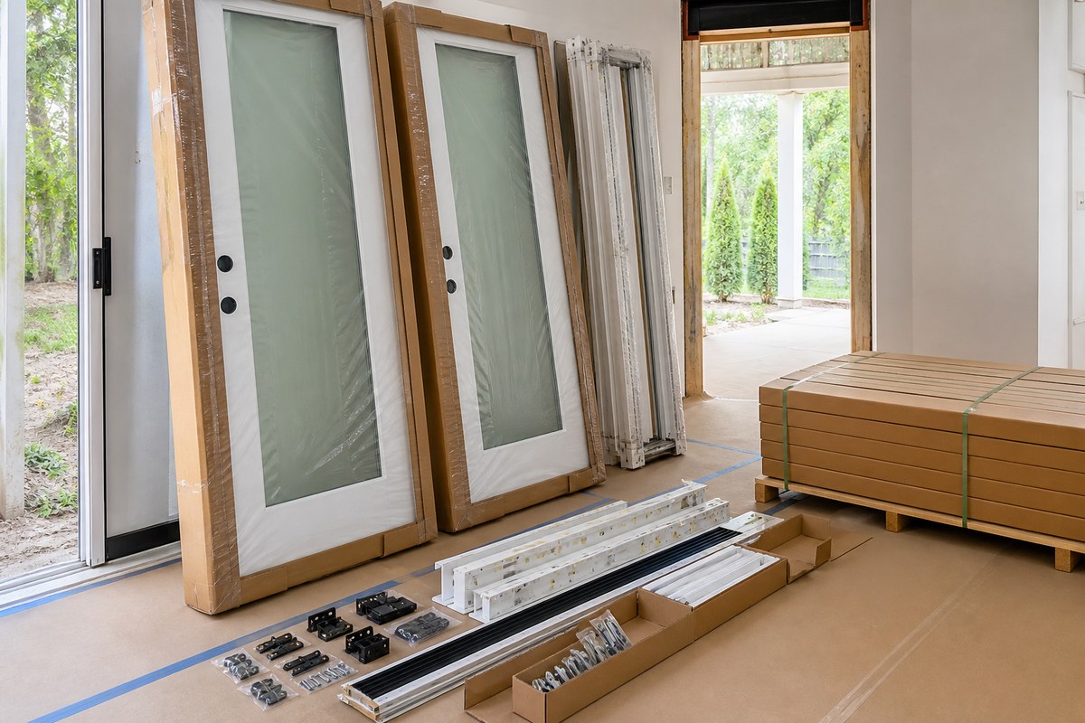french door packaging and installation planning