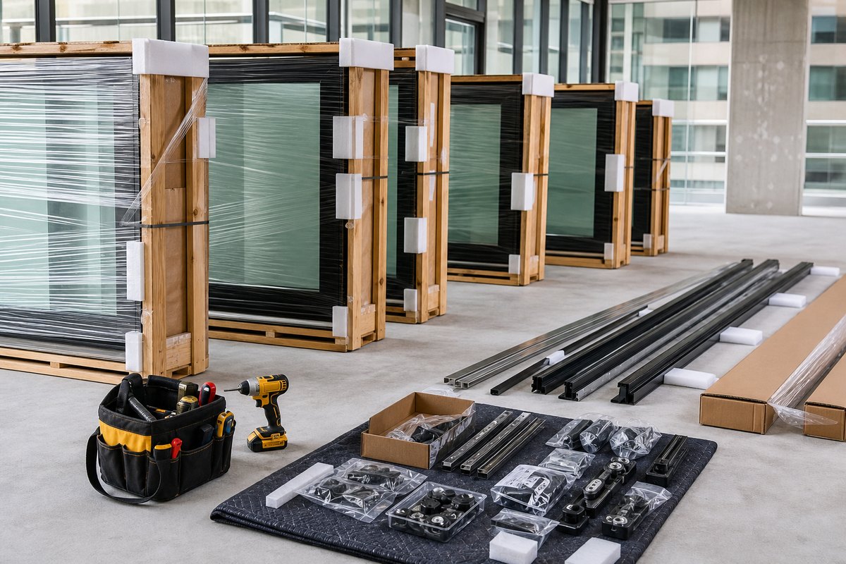 sliding door packaging and installation planning
